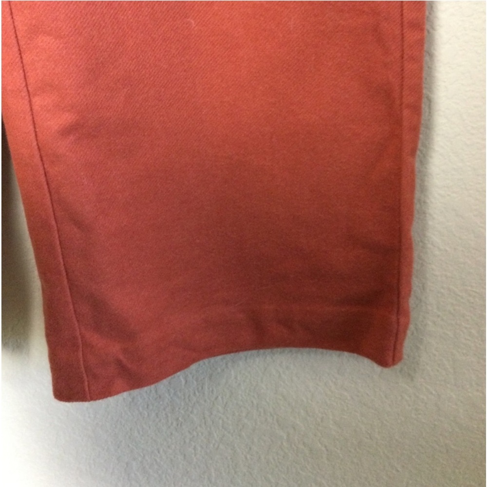 Kate Spade Size 2 Saturday Burnt Orange Cotton Wide Leg Cropped Trousers Pants - Picture 4 of 8